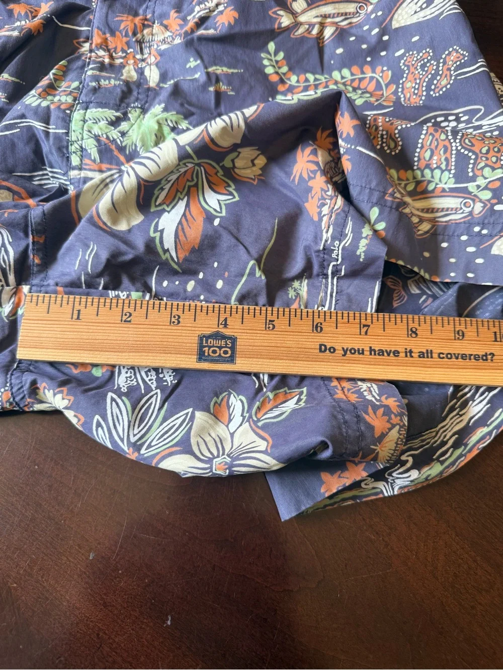 Polo Sport Ralph Lauren Hawaiian Print Swim Trunks Navy Blue Mens Large